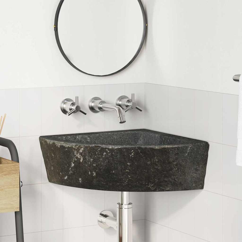 Vægmonteret Hjørnevask Grå (38-45) x (38-45) x 12 cm Flodsten