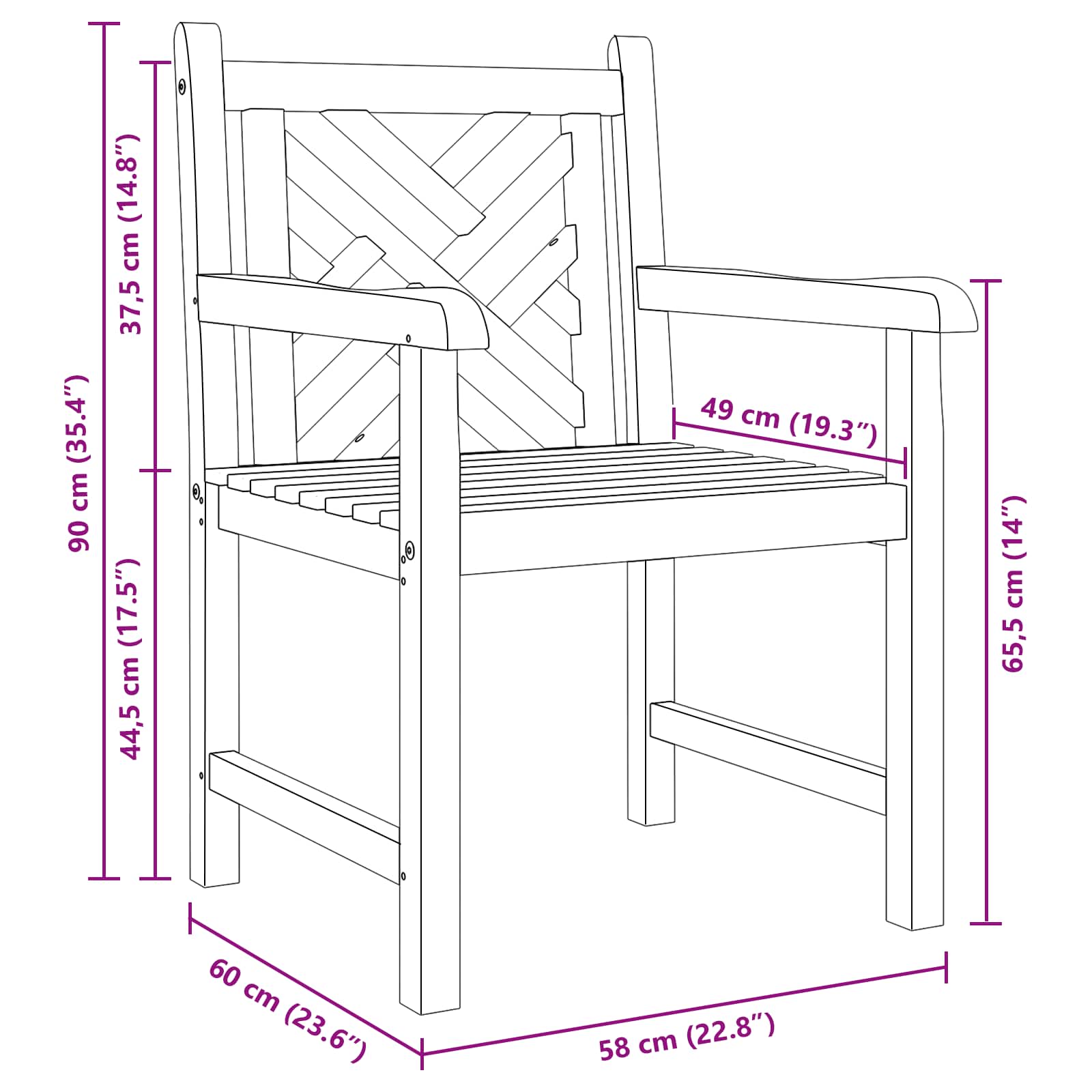 Stol 2 pcs Brun 60 x 58 x 90 cm Massiv Teaktræ