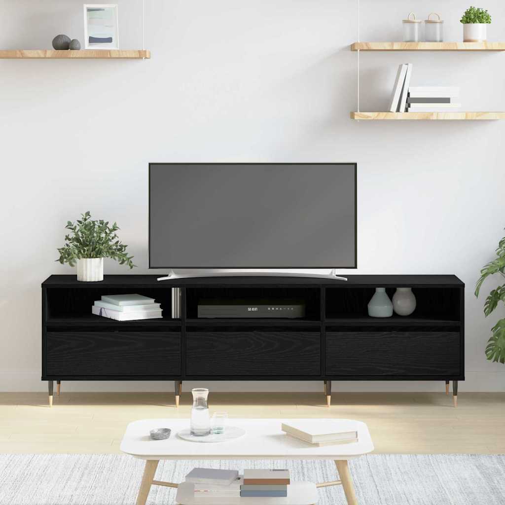 TV-skab Sort eg 150 x 30 x 44.5 cm Konstrueret træ
