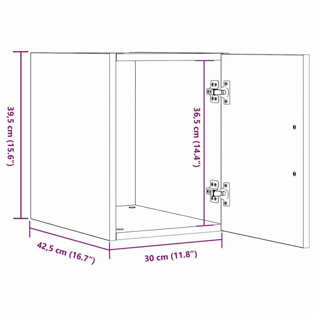 Vægmonteret skab Vægmonteret Gammelt træ 30 x 42,5 x 39,5 cm