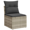 Havesofa Sæt 7 pcs Lysegrå Poly rattan