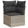 Havesofa Sæt 7 pcs Lysegrå Poly rattan