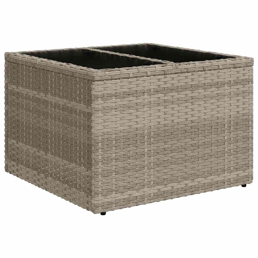 Havesofa Sæt 7 pcs Lysegrå Poly rattan