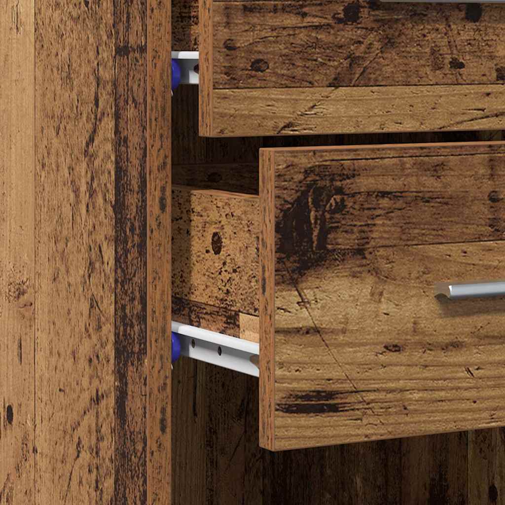 Bogreol med skuffe Gammelt træ 30 x 42.4 x 185.2 cm