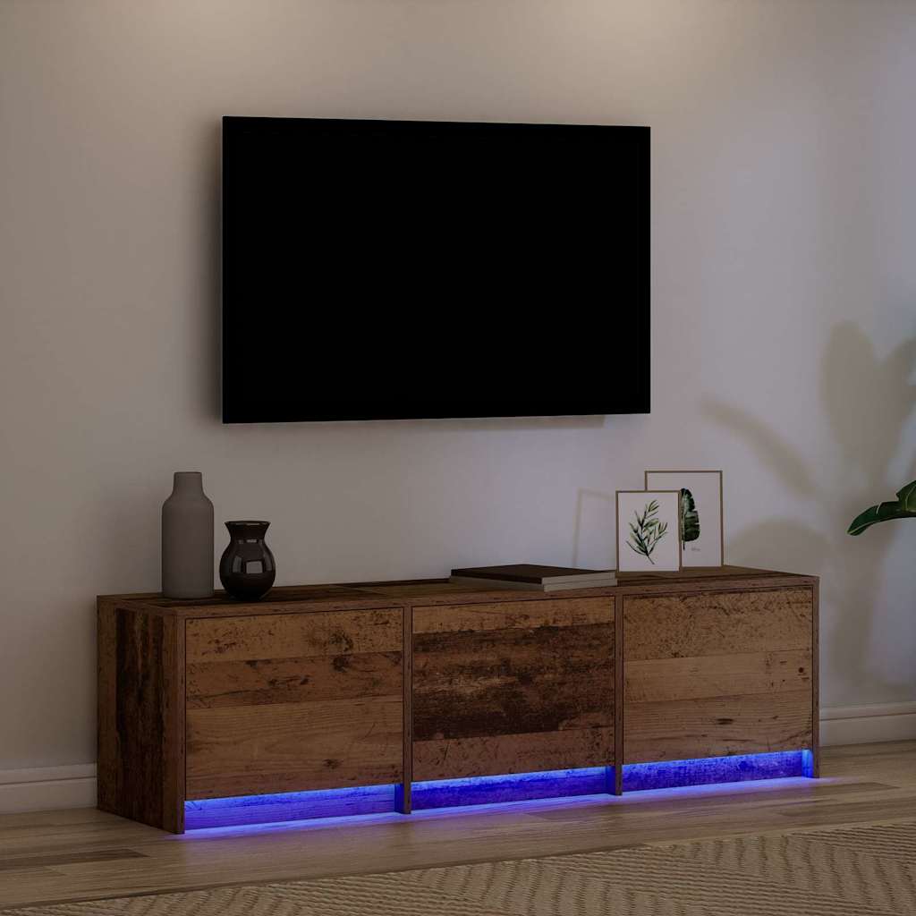 TV-skab med skuffe Gammelt træ 140 x 34 x 40 cm Konstrueret træ