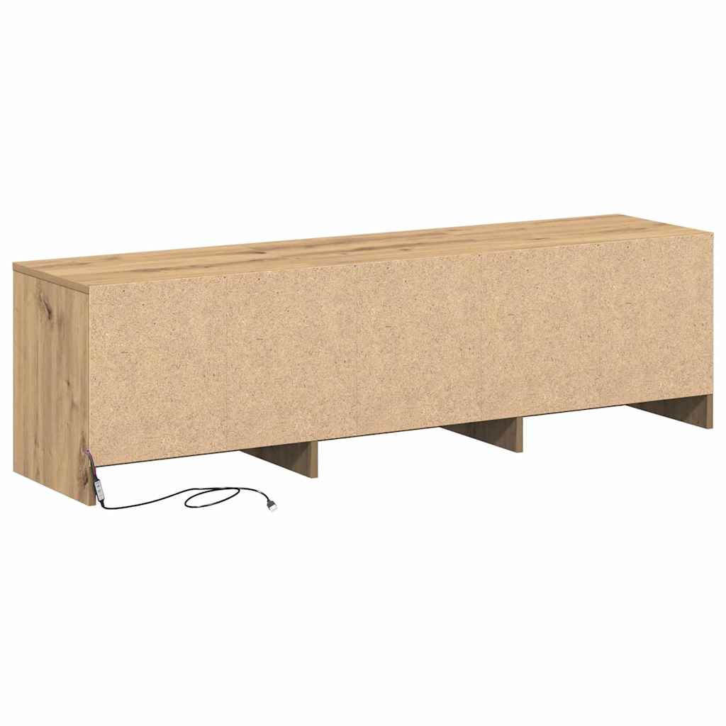 TV-skab med skuffe artisan eg 140 x 34 x 40 cm Konstrueret træ