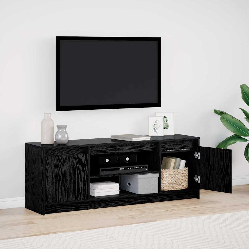 TV-skab Sort 139.5 x 34 x 50 cm Konstrueret træ
