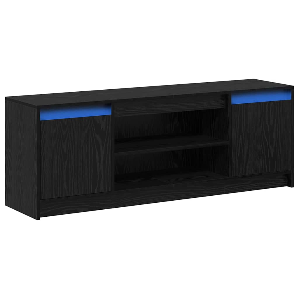TV-skab Sort 139.5 x 34 x 50 cm Konstrueret træ