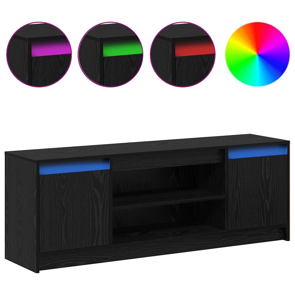 TV-skab Sort 139.5 x 34 x 50 cm Konstrueret træ
