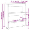 Narrow Storage Trolley Sort eg 60 x 18 x 70 cm Konstrueret træ