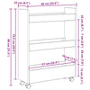 Narrow Storage Trolley Sort eg 60 x 22 x 80 cm Konstrueret træ