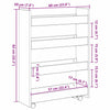 Narrow Storage Trolley Sort eg 60 x 20 x 82 cm Konstrueret træ