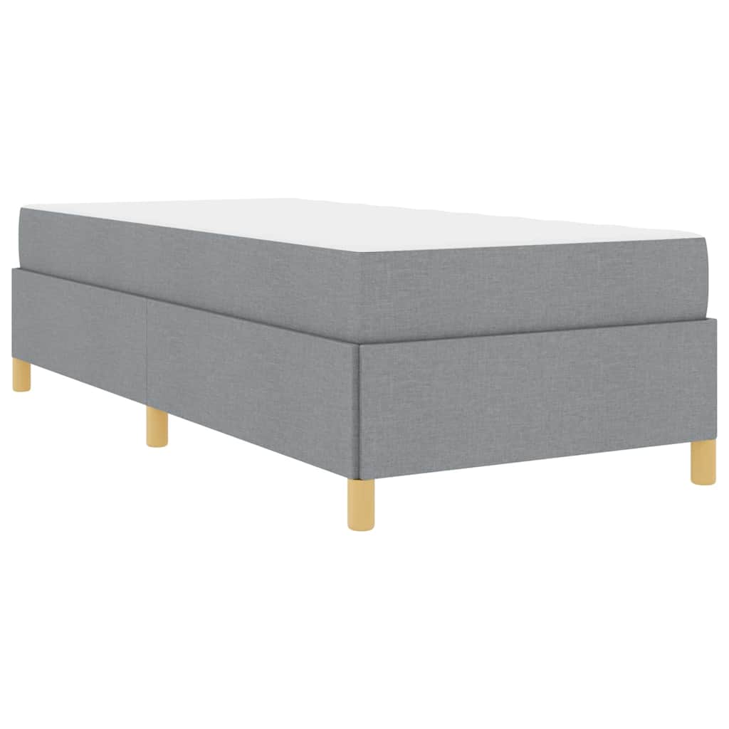 Box spring seng Lys grå og Hvid og Lys grå 90 x 200 cm Stof