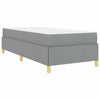 Box spring seng Lys grå og Hvid og Lys grå 90 x 200 cm Stof