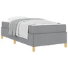 Box spring seng Lys grå og Hvid og Lys grå 90 x 200 cm Stof