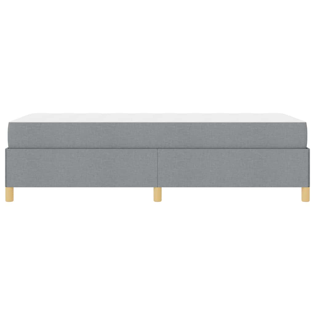 Box spring seng Lys grå og Hvid og Lys grå 90 x 200 cm Stof