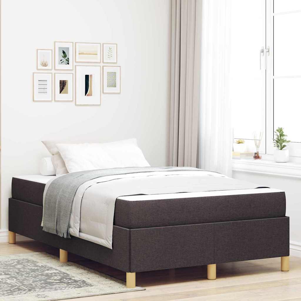 Box spring seng med madras Mørkebrun og Hvid 120 x 190 cm Stof