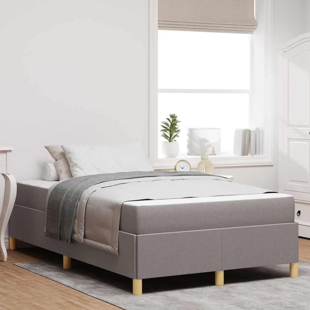 Box spring seng med madras Taupe og Hvid 120 x 190 cm Stof