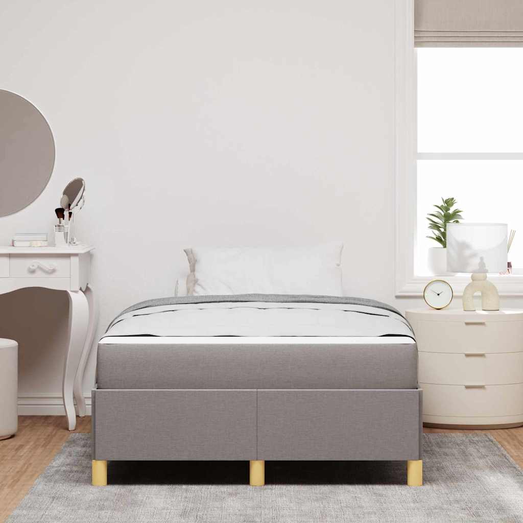 Box spring seng med madras Taupe og Hvid 120 x 190 cm Stof