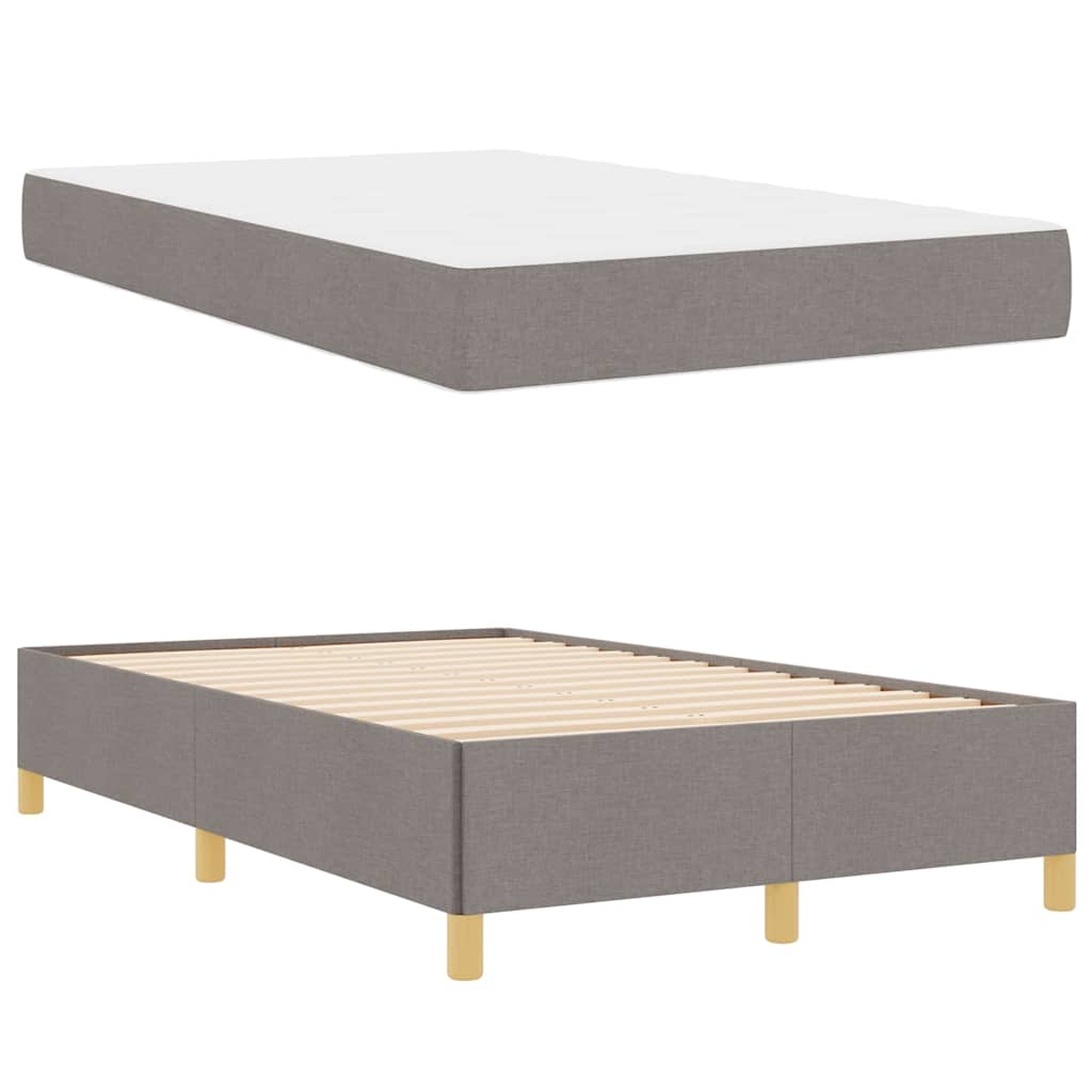 Box spring seng med madras Taupe og Hvid 120 x 190 cm Stof