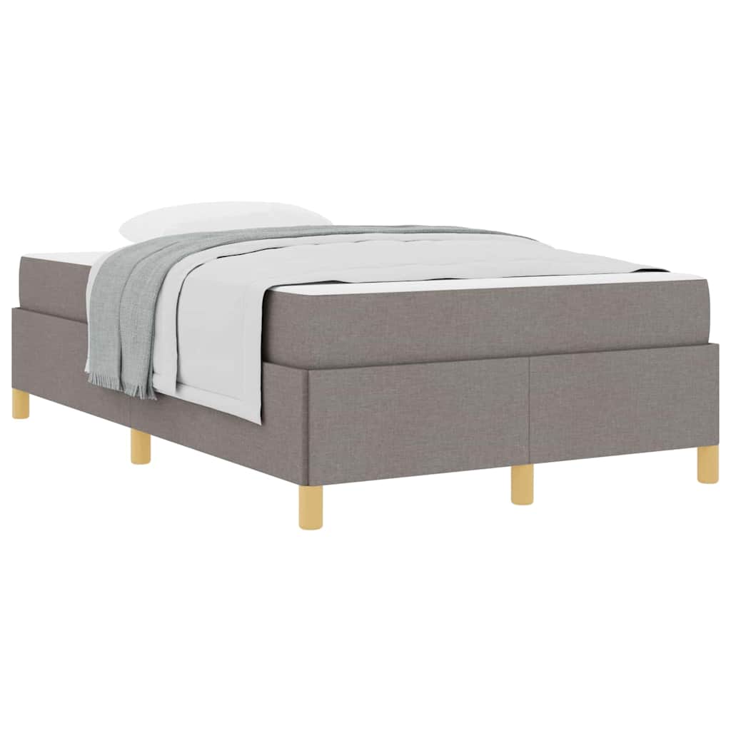 Box spring seng med madras Taupe og Hvid 120 x 190 cm Stof