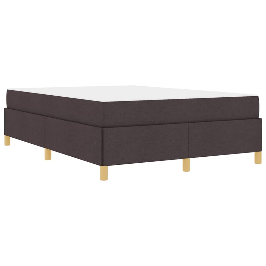 Box spring seng med madras Mørkebrun og Hvid 140 x 200 cm Stof