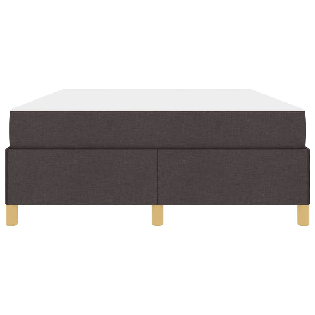 Box spring seng med madras Mørkebrun og Hvid 140 x 200 cm Stof
