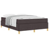 Box spring seng med madras Mørkebrun og Hvid 140 x 200 cm Stof
