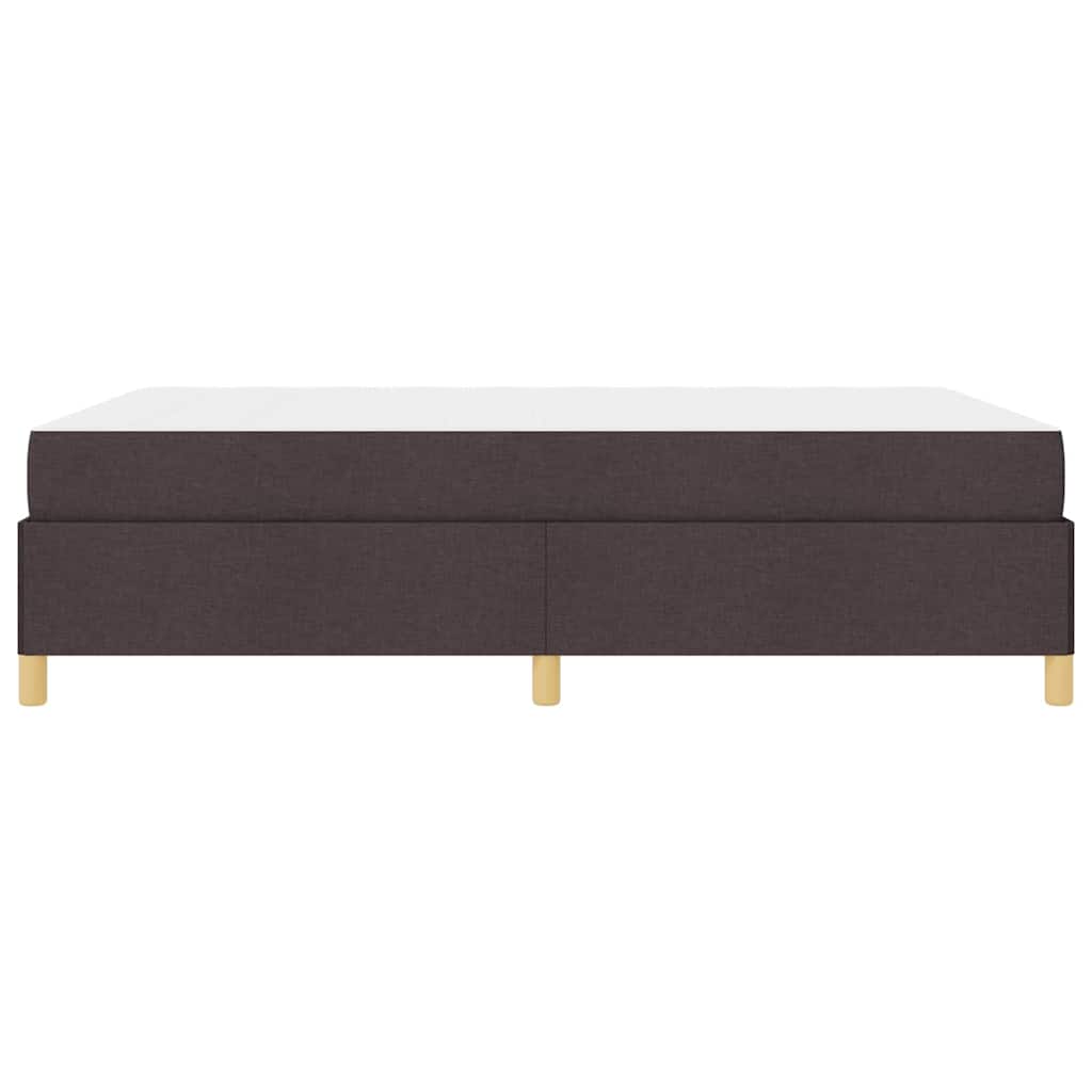 Box spring seng med madras Mørkebrun og Hvid 140 x 200 cm Stof