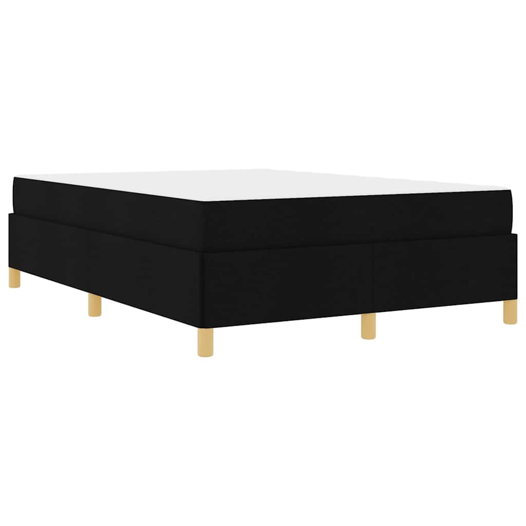 Box spring seng Sort og Hvid og Sort 160 x 200 cm Stof