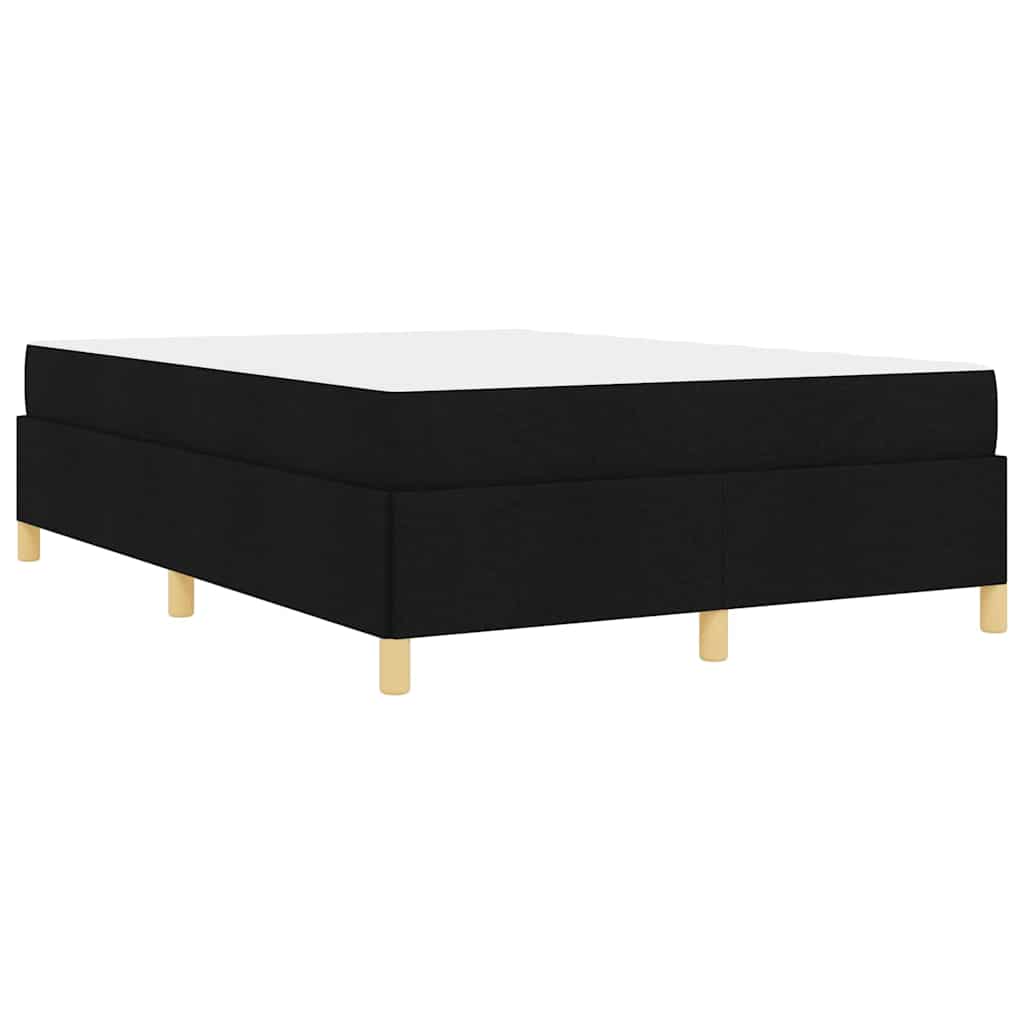 Box spring seng Sort og Hvid og Sort 160 x 200 cm Stof