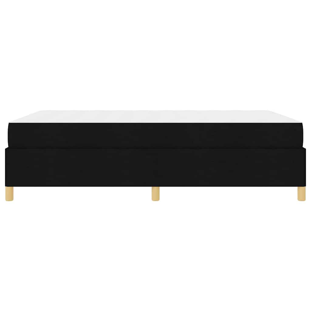 Box spring seng Sort og Hvid og Sort 160 x 200 cm Stof