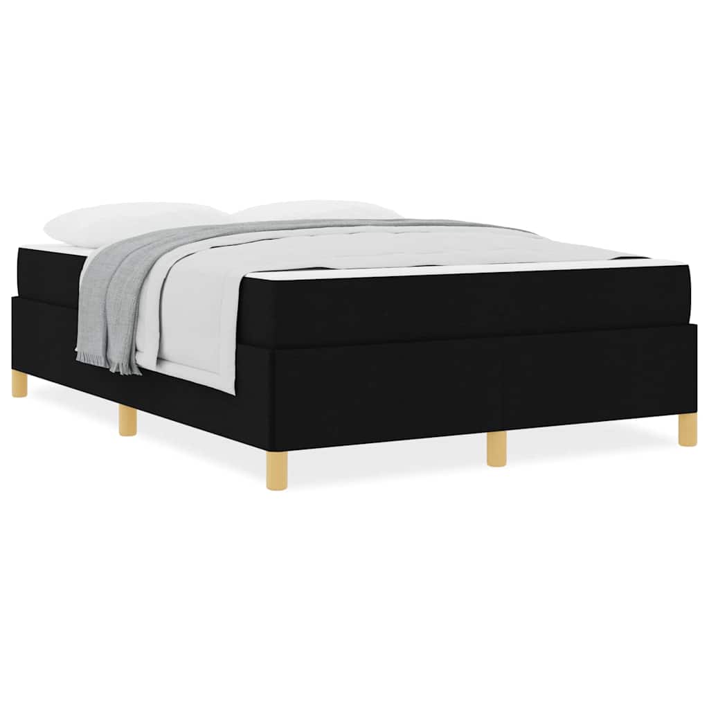 Box spring seng Sort og Hvid og Sort 160 x 200 cm Stof