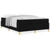 Box spring seng Sort og Hvid og Sort 160 x 200 cm Stof