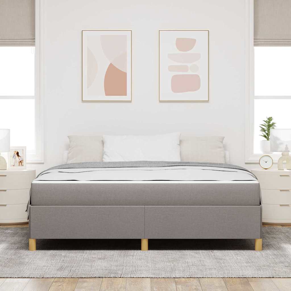 Box spring seng med madras Taupe og Hvid 180 x 200 cm Stof