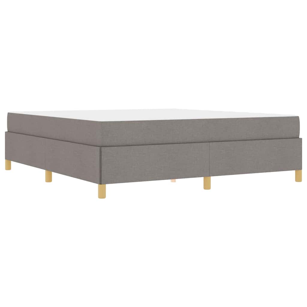 Box spring seng med madras Taupe og Hvid 180 x 200 cm Stof