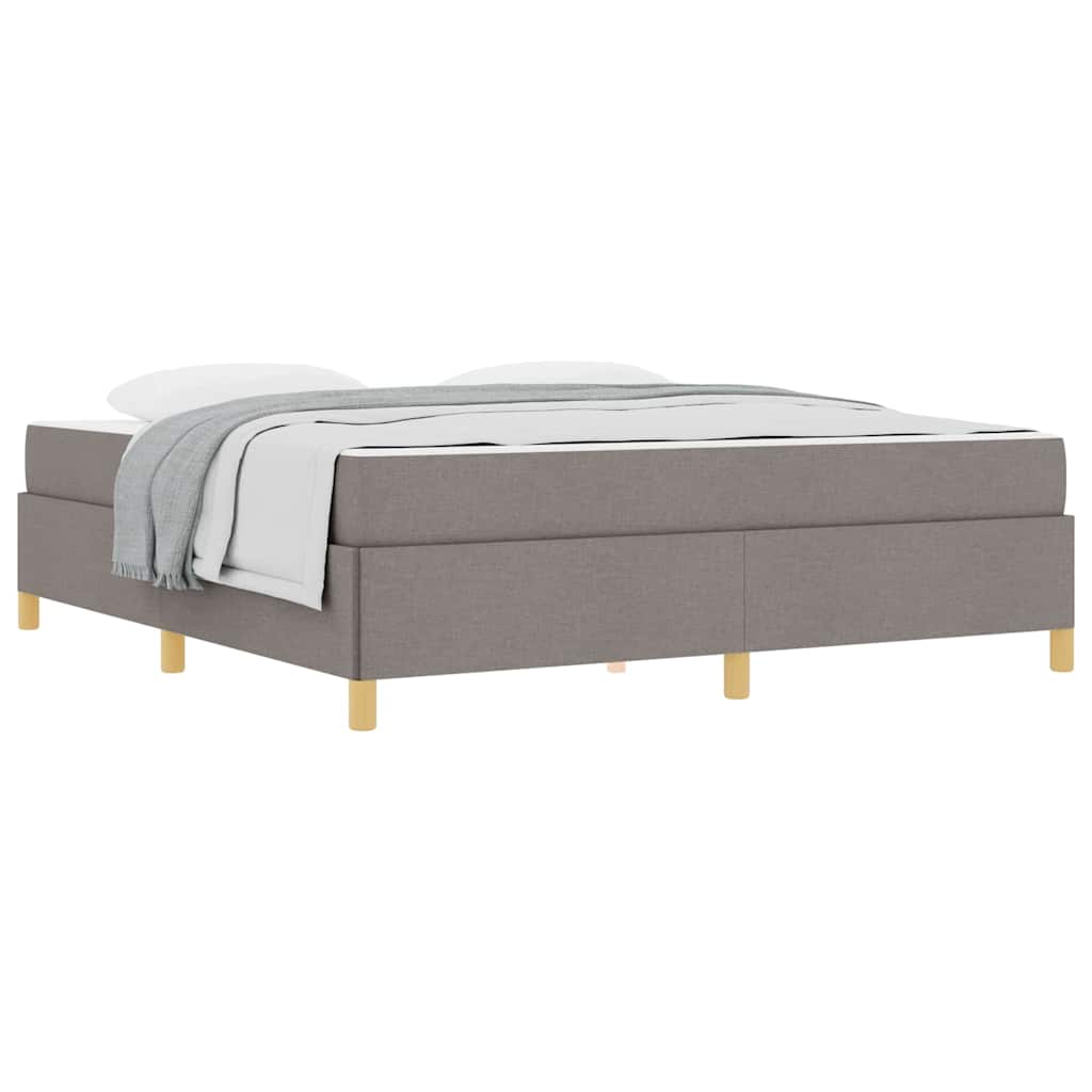 Box spring seng med madras Taupe og Hvid 180 x 200 cm Stof