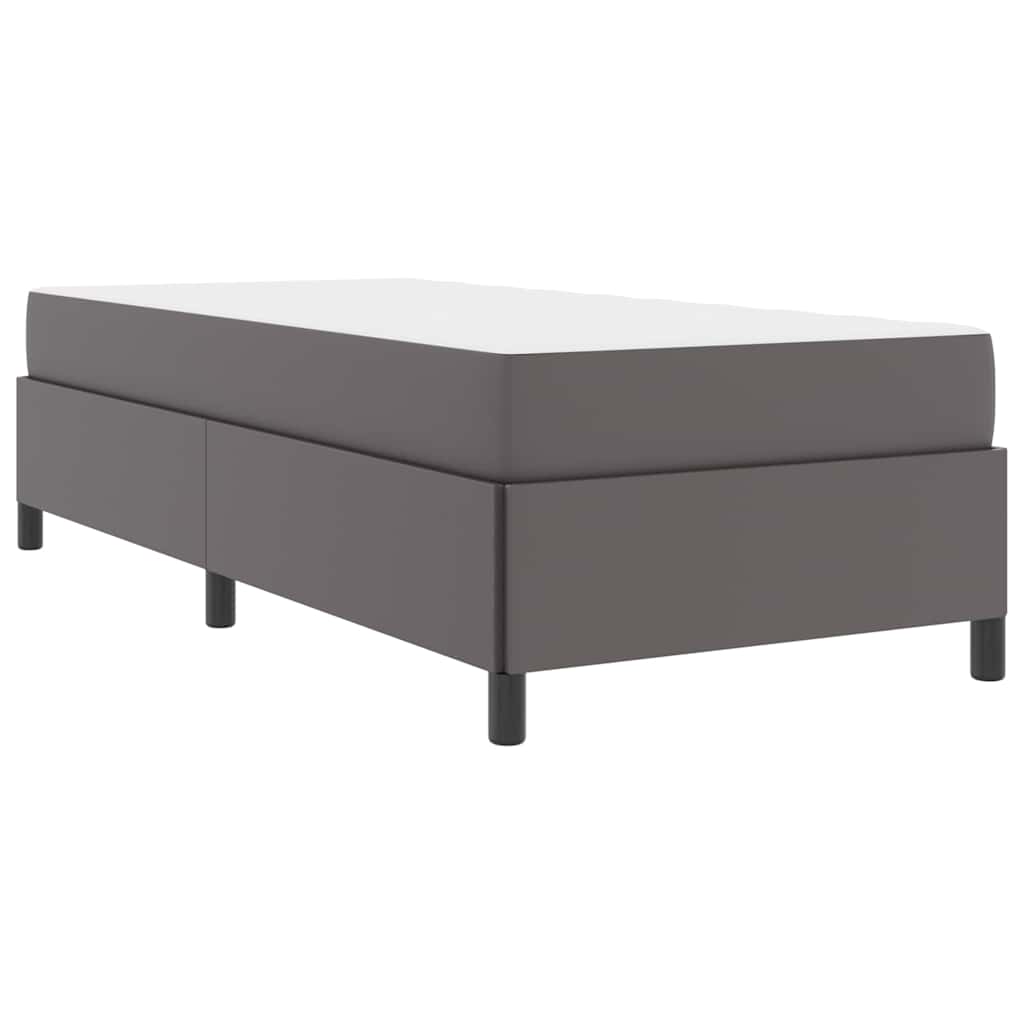 Sengeramme med madras med madras Grå 80 x 200 cm Kunstlæder