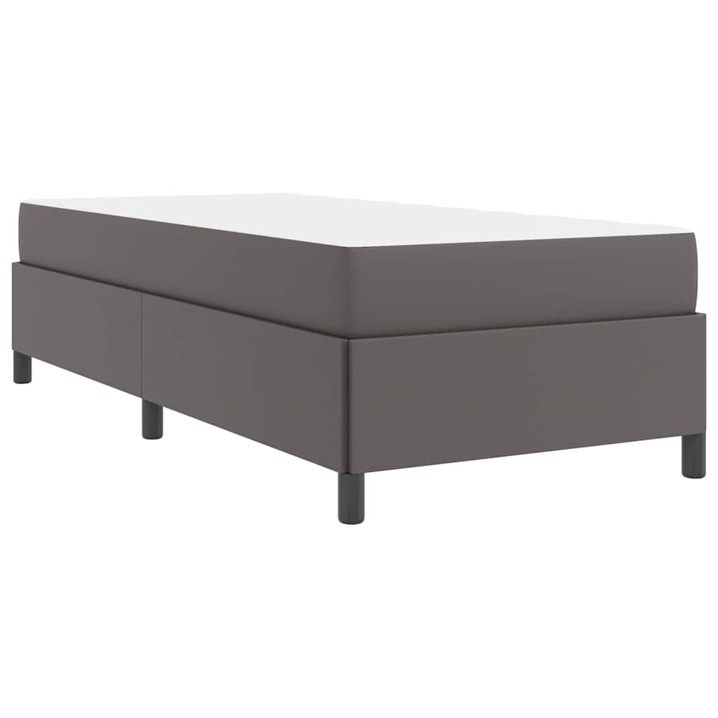 Sengeramme med madras med madras Grå 80 x 200 cm Kunstlæder