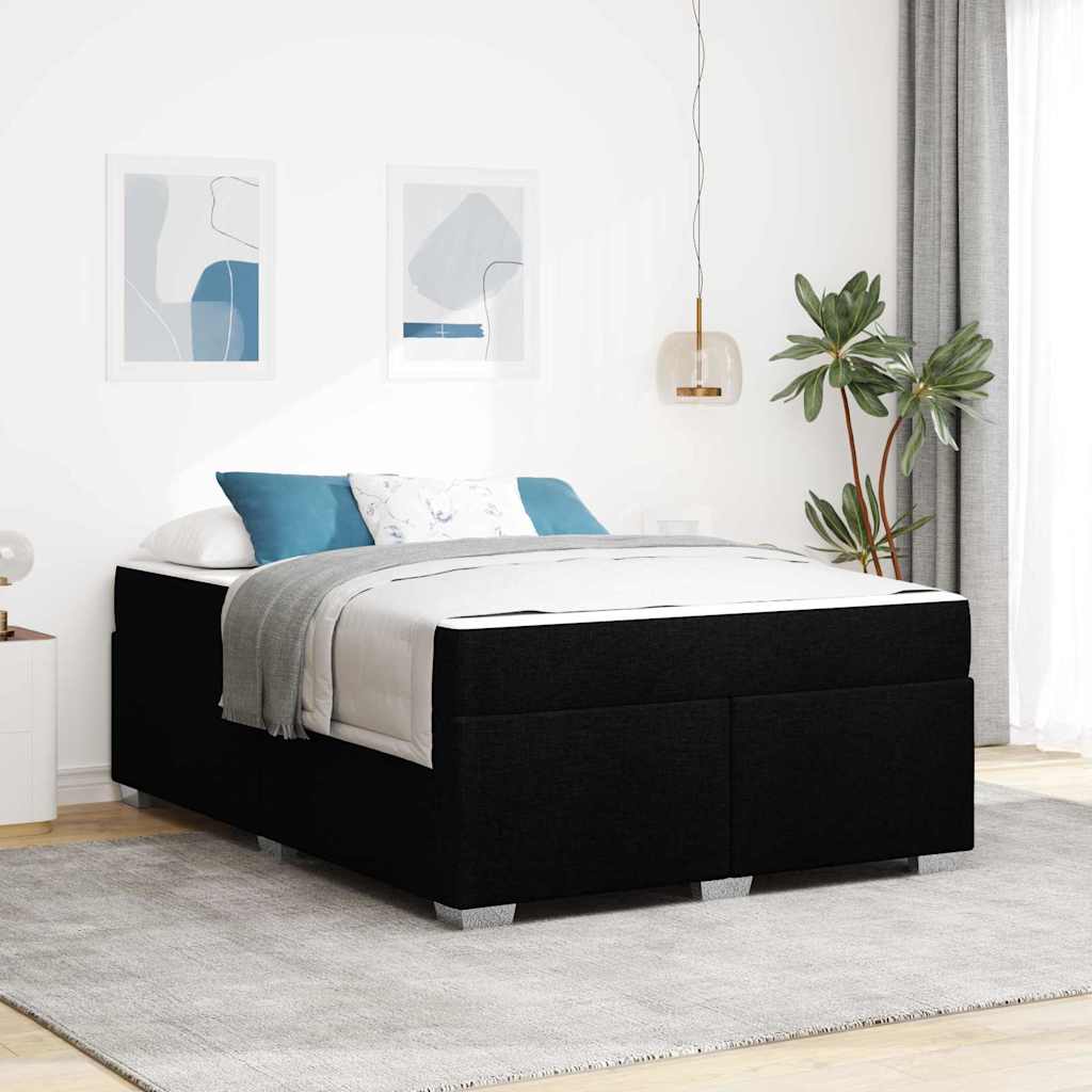 Sengestel Sort 160 x 200 cm Stof