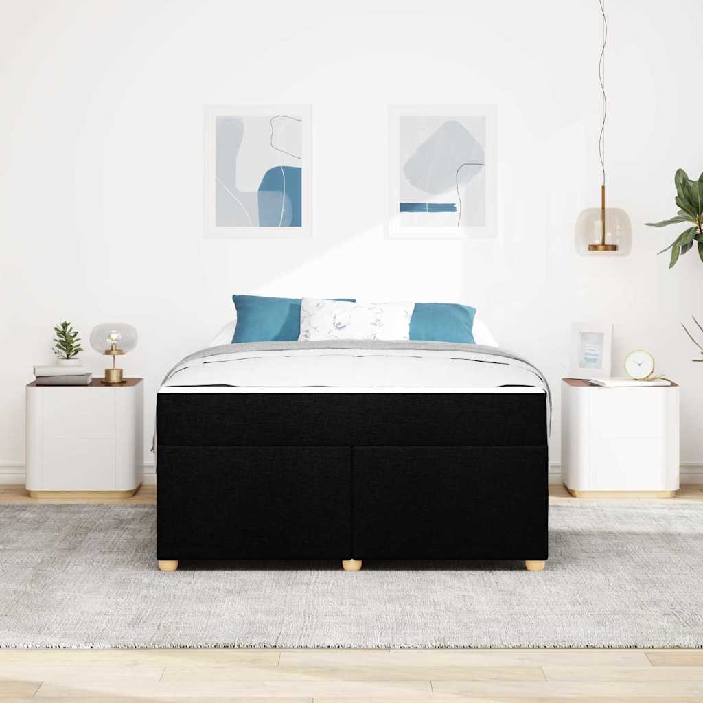 Sengestel med madras Sort 160 x 200 cm Stof
