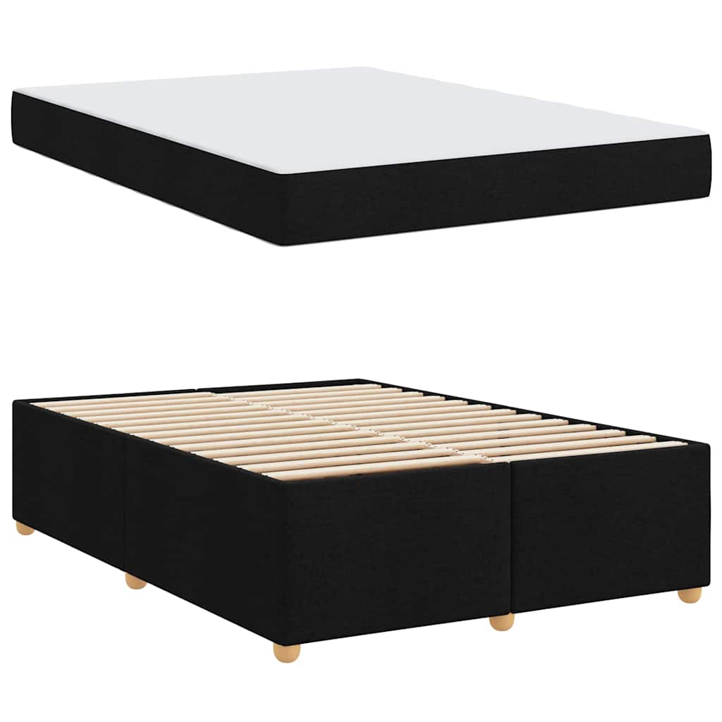 Sengestel med madras Sort 160 x 200 cm Stof