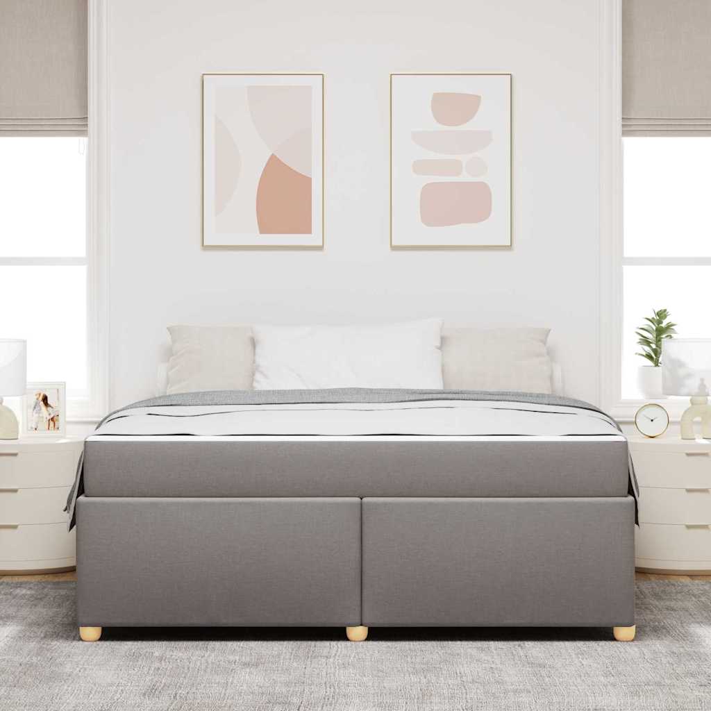 Sengestel med madras Gråbrun 180 x 200 cm Stof