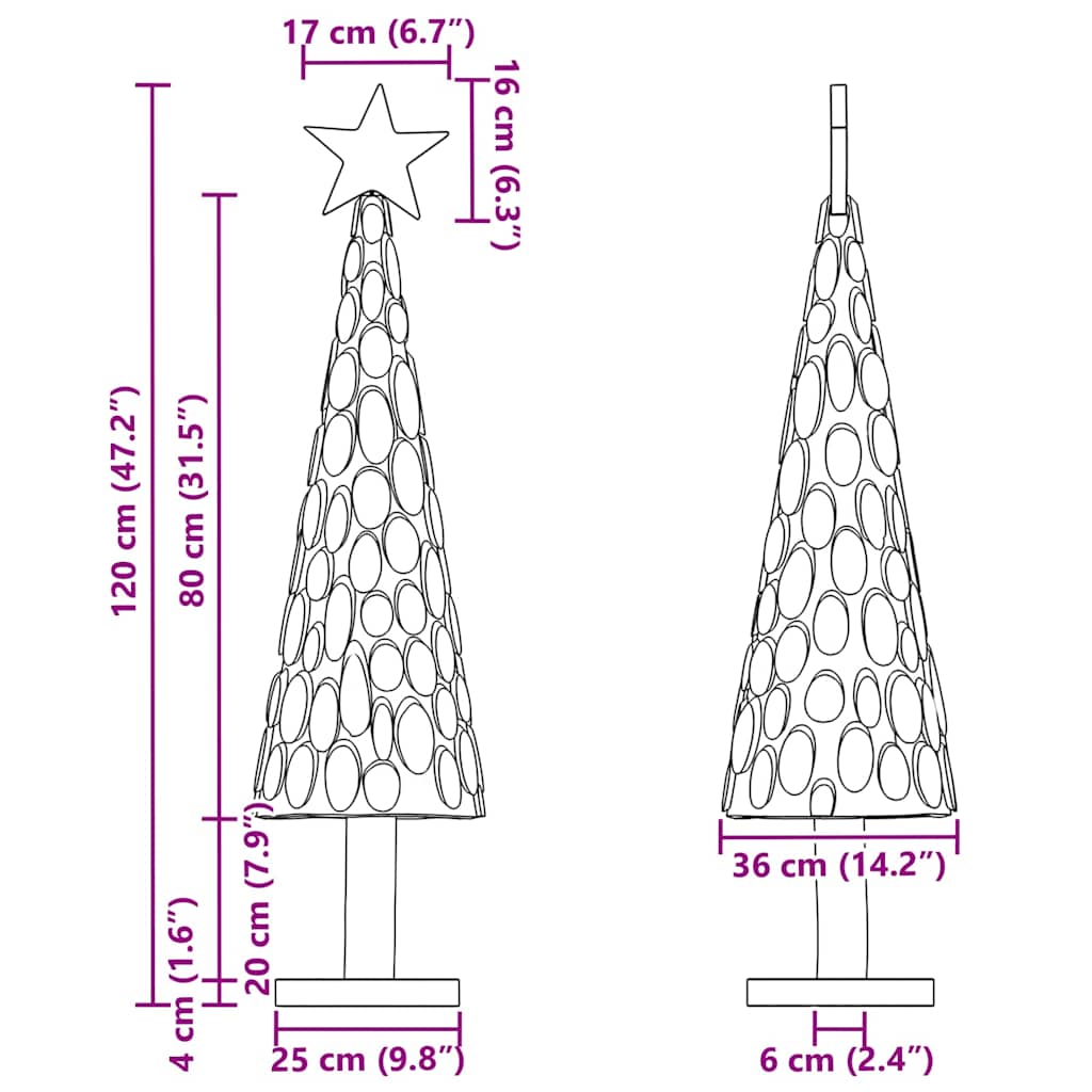Juletræ med stativ Brun 120 cm Massivt teaktræ