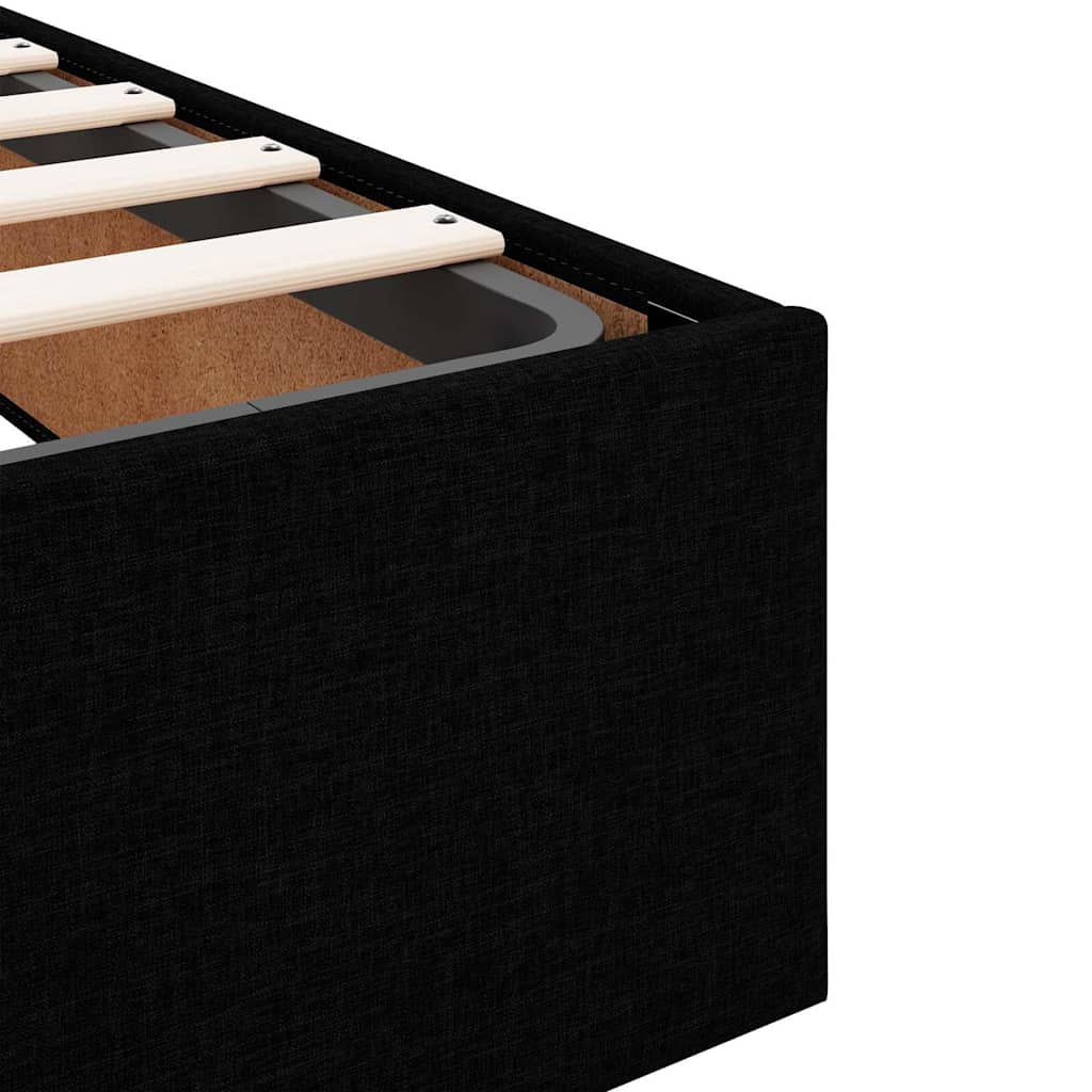 Sengestel med madras Blcak 140 x 200 cm Stof