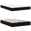 Sengestel med opbevaring Blcak 160 x 200 cm Stof