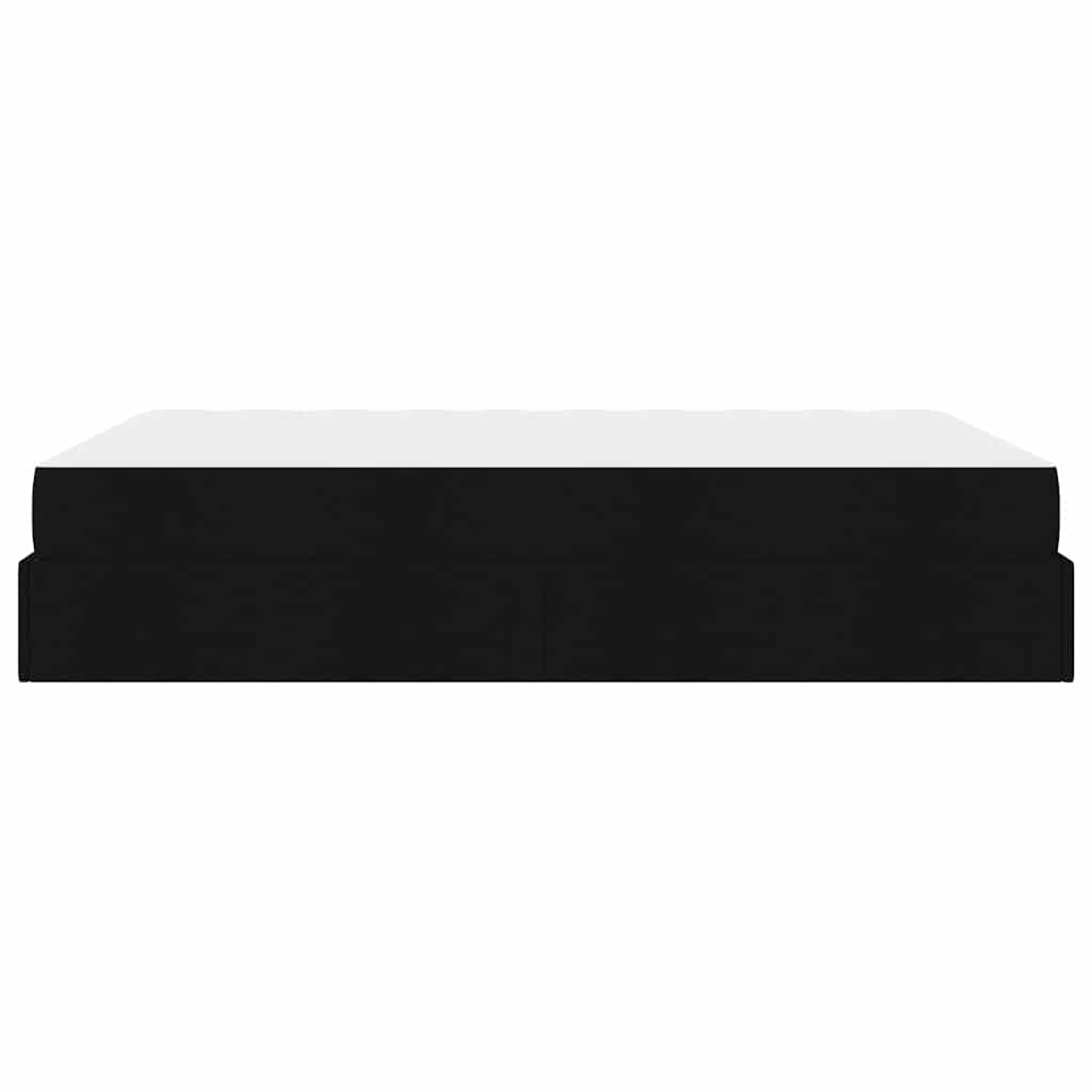 Sengestel med opbevaring Blcak 160 x 200 cm Stof