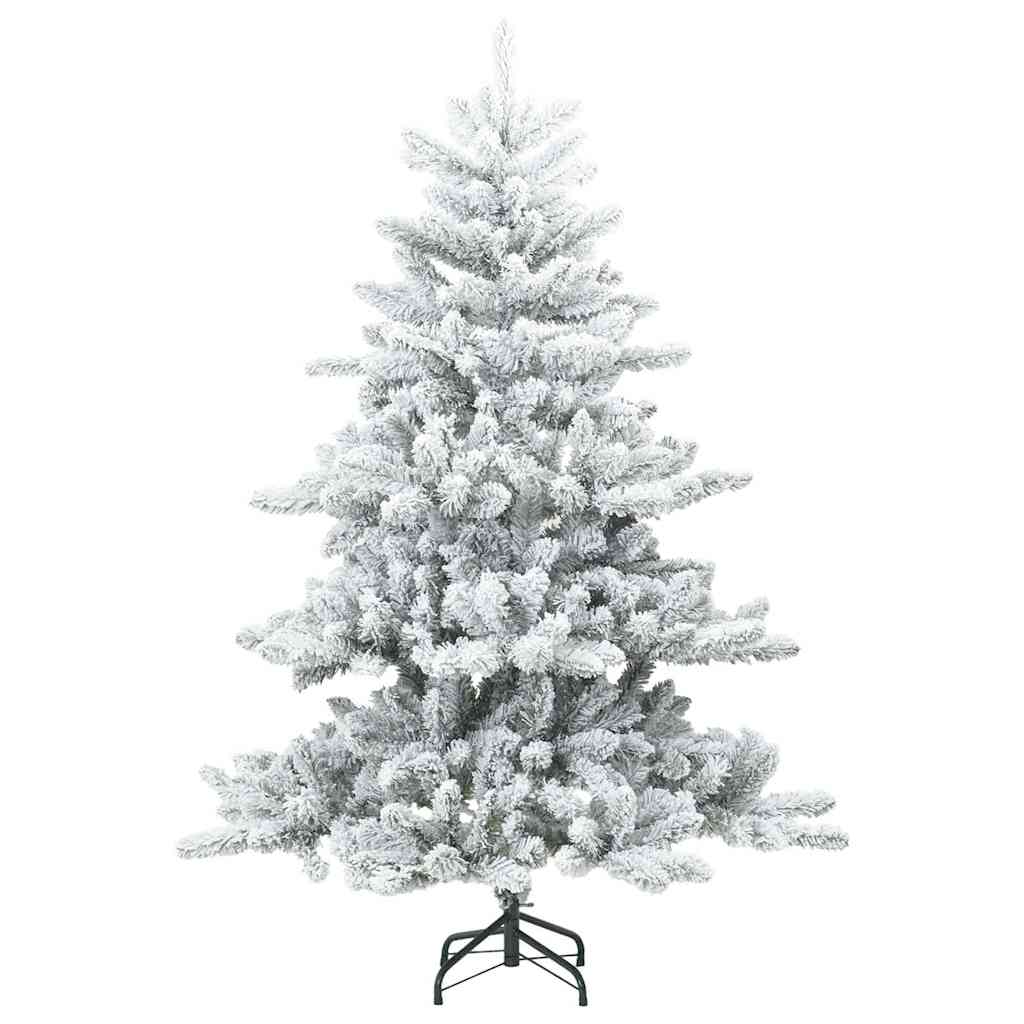 Kunstigt bøjelig juletræ snefløjtet Hvid 150 cm PVC, stål