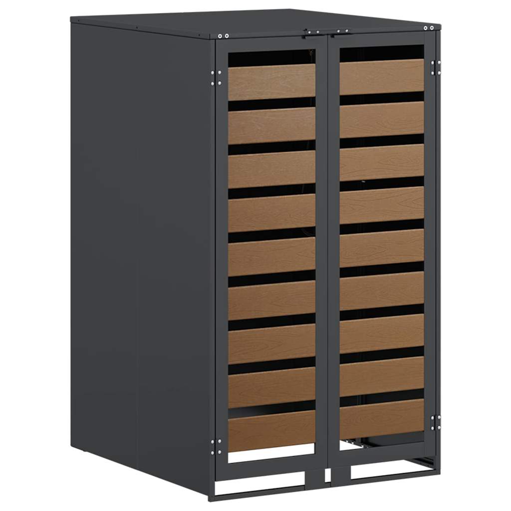 Affaldsspand opbevaring med gasløftlåg til 240L spand Antracit