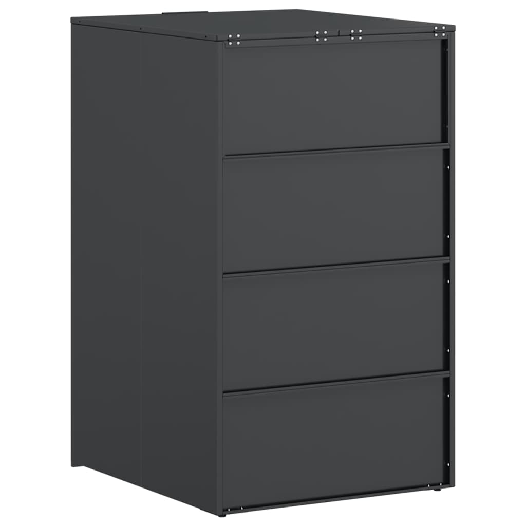 Affaldsspand opbevaring med gasløftlåg til 240L spand Antracit